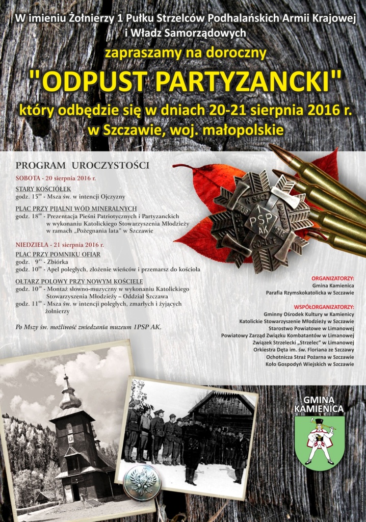20 - 21 sierpnia: Doroczny Odpust Partyzancki w Szczawie
