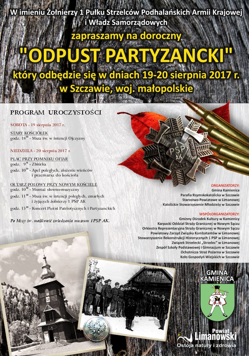 19 - 20 sierpnia: Doroczny Odpust Partyzancki w Szczawie