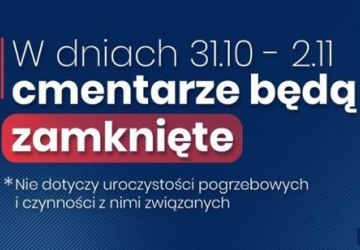 Cmentarze zamknięte przez trzy dni