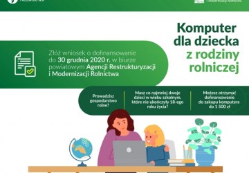 Pieniądze na zakup komputera dla dziecka z rodziny rolniczej