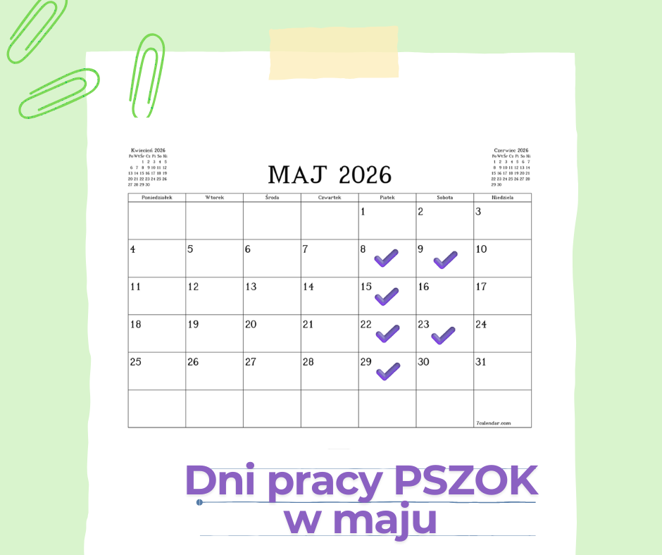 Godziny pracy PSZOK - maj 2026