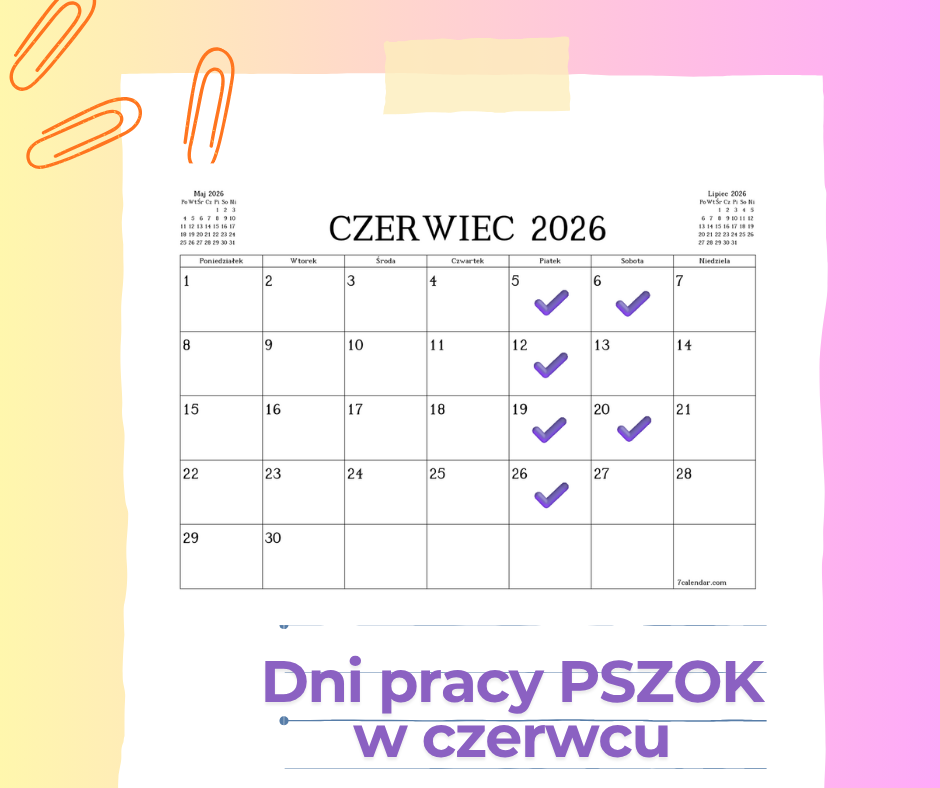 Harmonogram pracy PSZOK w czerwcu